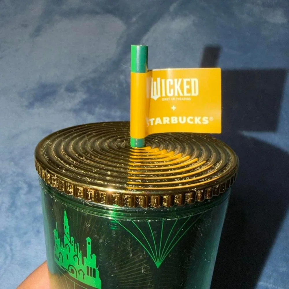 Starbucks Wicked green tumbler with gold accents new